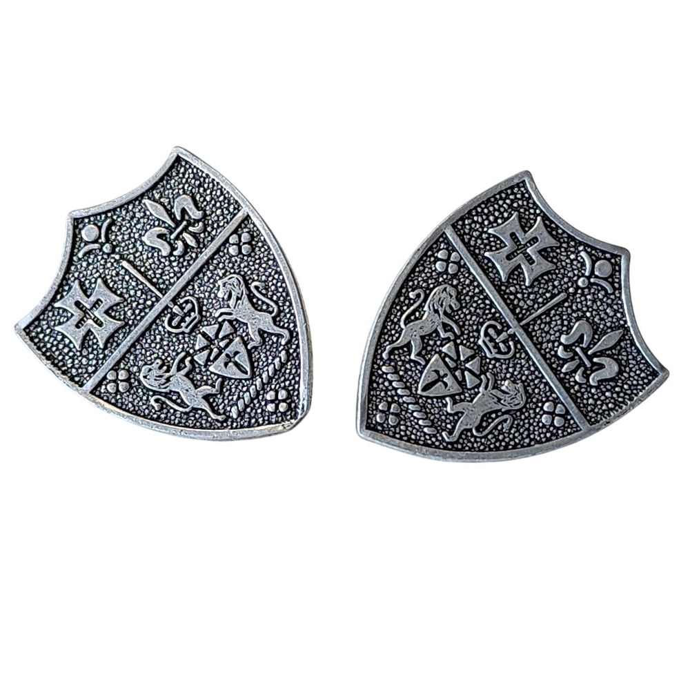 Vintage Coat Of Arms Fleur-de-lis Earrings Medieval Gothic Renaissance Fair